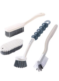 اشتري 4 Pack Cleaning Brush Set, Kitchen Cleaning Brush with Handle, Multipurpose Cleaning Brush for Shoe, Bathroom, Tub, Tile في السعودية