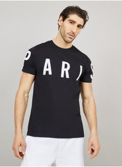 اشتري Paris Placement Print Regular Fit T-shirt في السعودية