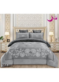 Buy Quilt For Two Persons System Two Sides Velvet Face and Soft Fur Face System 6 Pieces Medium Filling and Excellent Quality and Practical Quilt 220X240 and Velvet Sheet 200X200 4 Pillowcases in Saudi Arabia