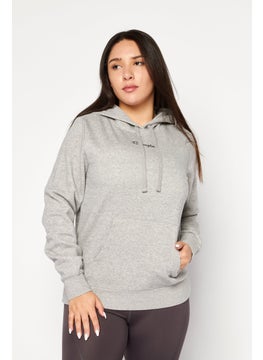 اشتري Women Sportswear Fit Hooded Long Sleeve Sweatshirt, Grey في السعودية