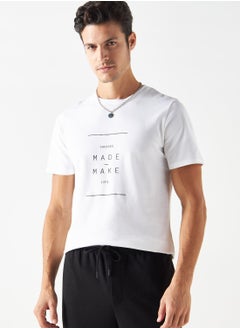 Buy Slogan Crew Neck T-Shirt in UAE