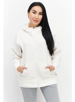 اشتري Women Sportswear Fit Long Sleeves Walking Sweatshirt, Off White في الامارات