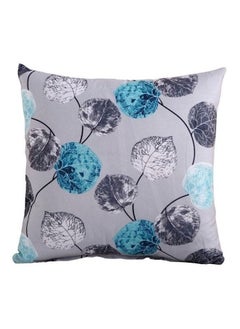 Buy Abstract Art Design Cushion Cover Linen Grey/Blue 45x45centimeter in UAE