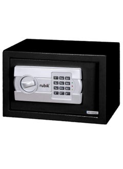 اشتري Digital Safe Box with Keypad and Key Lock for Money Cash Jewelry Office Home Hotel Security (20x31x20cm) Black في الامارات