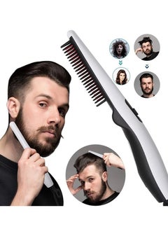 اشتري Beard Straightener Hair Straightening Comb For Men Black&White 26.5 x 8 x 5cm في الامارات