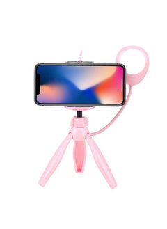 Buy Phone Holder with Selfie Fill Light and Bluetooth Camera Support Portable Stand for Car in UAE