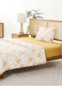 اشتري Aragon 2-Piece Duvet Cover Set, White, Ochre & Cream - 300TC, 135x200 cm في الامارات