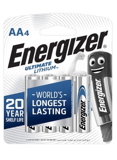 Buy 4-Piece AA4 Size Lithium Batteries in UAE