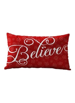 Buy Decorative Pillow Cover Linen Red/White in UAE