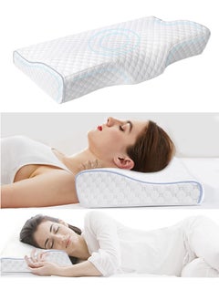 Buy Cervical Pillow for Neck and Shoulder Pain Relief Support Memory Foam Pillows for Sleeping Ergonomic Orthopedic Contour Pillow Odorless Bed Pillow for Side Back Stomach Sleeper in Saudi Arabia