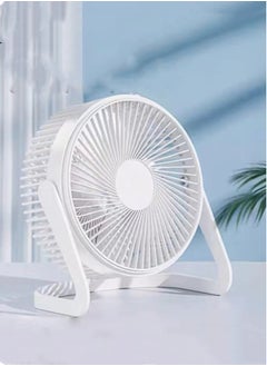 اشتري 1-Piece Vertical Rechargeable Fan With 2 Speed Settings ABS White 20x19 cm في الامارات