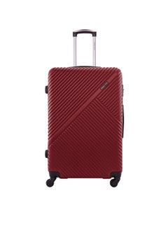 اشتري Vizro ABS Hardside Spinner Check In Medium Luggage Trolley 24 Inch Burgundy في الامارات