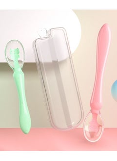 اشتري Silicone Baby Spoons Self Feeding 6+ Months, BPA Free Soft Baby Led Weaning Spoons Training Spoon في الامارات