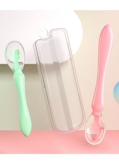 Buy Silicone Baby Spoons Self Feeding 6+ Months, BPA Free Soft Baby Led Weaning Spoons Training Spoon in UAE