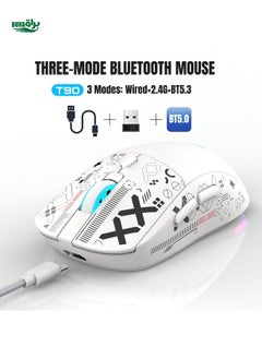 Buy T90 2.4G Wireless Mechanical Mouse RGB Gaming Mouse Ergonomic 10 Million Keystroke 3600DPI Mouse 11 RGB Lighting Modes Mice in UAE