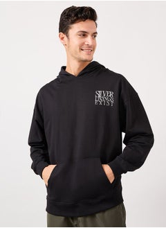 Buy Oversized Chest HD Text Print Terry Hoodie in Saudi Arabia