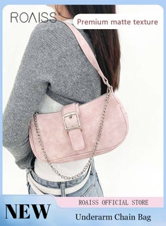 Buy Women Single Shoulder Underarm Bag Large Capacity Practical and Durable Fashionable and Versatile Solid Color in UAE