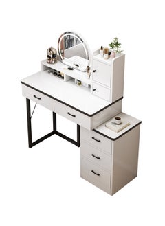 Buy Modern Minimalist Dressing Table for Bedroom with LED Mirror and Drawer Storage in UAE