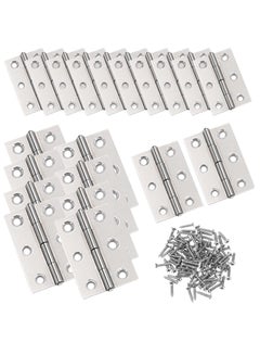 Buy Small Door Hinges Stainless Steel Folding Hinges, 3 Inch, Silver, Home Furniture Hardware Piano Cabinet Door Hinge with Screws(20 Pcs Total) in UAE