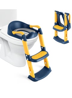 Buy Toilet Potty Training Seat with Step Stool Ladder, Potty Training Toilet for Kids Boys Girls Toddlers-Foldable in Saudi Arabia