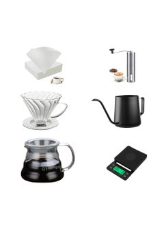 Buy V60 Professional Drip Coffee Maker Set Includes All The Coffee Tools Needed To Make The Perfect Cup Of Coffee Coffee Maker Set of 6 Pieces Professional To Prepare and Brew Coffee By Drip in Saudi Arabia