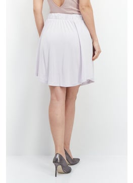 Buy Women Plain Mini Skirt, Lavender in UAE