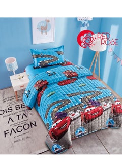 Buy Comforter set with children's drawings, 3 pieces, compressed quilt, size 160*220cm in Saudi Arabia