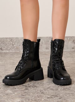 Buy Ankle Length Lace Up Combat Boots in Saudi Arabia