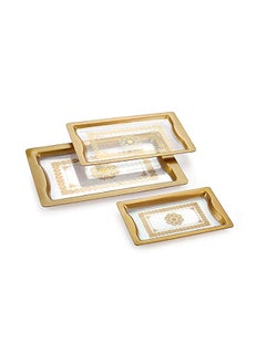 Buy 3-Piece Topaz Acrylic Tray Set 28,36,43 cm in UAE