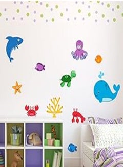 Buy Decorative kids room sticker - Sea animals (100x100cm) in Egypt