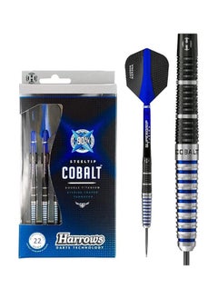 اشتري Harrows Cobalt Black -Blue 90% Tungsten Steel Tip Darts, 3 Supergrip Fusion Shafts, 3 Retina Flights (23g) في الامارات