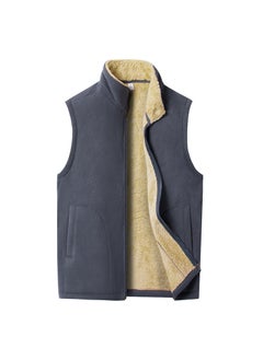 اشتري 1 x 5 pcs Mens Winter Fleece Lined Casual Vest Warm Sleeveless Jacket XL Grey في السعودية