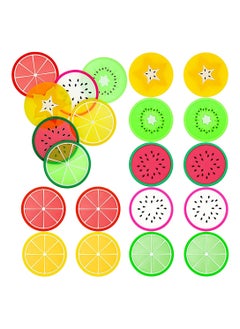 Buy 21 Pcs Fruit Coasters   Non-Slip Coasters Insulated Color Coasters Funny Sliced Silicone Coasters for Drinks Prevent Furniture and Tabletops in UAE