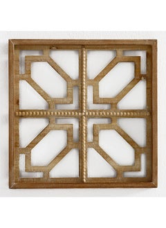 Buy Ben Wall Decor Accent, Brown - 40x2.5x40 cm in UAE