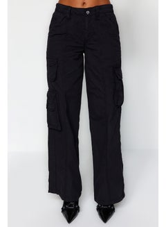 Buy Black High Waist Wide Leg Jeans with Cargo Pocket TWOAW24JE00215 in Egypt