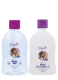 Buy Elegant Lavender 500ml Baby Massage Set Oil + Lotion in UAE