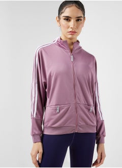 اشتري Zip Front Athletic Jacket With Stripe Detail في الامارات