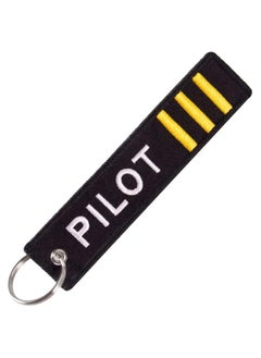 Buy Double Sided Embroidery Flight Crew Captain Pilot Keychain Keyring For Motorcycles, Cars, Bag, Key Fobs Fashion (3 Strips, Pilot) in UAE