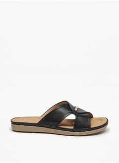 اشتري Solid Slip-On Cross Strap Slide Sandals في السعودية