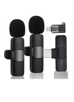 اشتري K9 Wireless Collar Microphone Dual Lapel Lavalier Omnidirectional Mic Plug and Play Mike for Vlogging Interview Live Streaming YouTube Video Compatible With Android Smartphones And iPhone في الامارات