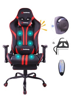 Buy Gaming Chair Ergonomic Office Massage Chair,180° Recliner System,2D Adjustable Arm-Rest With Massage and Bluetooth Speaker and Footrest in UAE