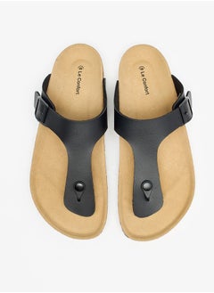 Buy Men Buckle Detail Slip-On Sandals in Saudi Arabia