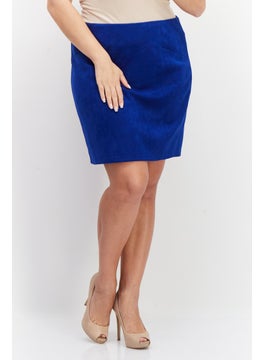 اشتري Women Textured Mini Skirt, Blue في الامارات