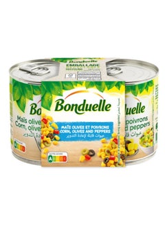 Buy Bonduelle Corn Olives Pepper Without Aromas 165 grams x Pack of 2 in UAE