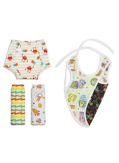 Buy Unisexbaby Tpu;Cotton Potty Training Pants (Pack Of 3) (_3 Star Gazer + 1 Bib_Multicolor_Size 1 (12Y)) in UAE