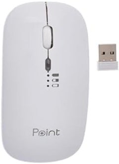 اشتري Point PT-20 Plastic Mouse Colorful Glow With High Speed And Dual Mode For Windows/Mac - White في مصر