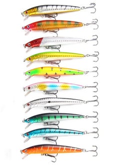 اشتري 10-Piece Kinds of Assorted Fishing Lures Set - Premium Spoon Metal Hooks and Baits for Freshwater and Sea Fishing في الامارات