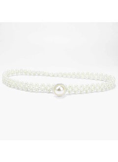 Buy Korean Style Womens Pearl Waist Chain Fashion Dress Elastic Belt Womens Decorative All-match Sweet Waist Cover WholesaleKL139-12 KL139-12 in UAE