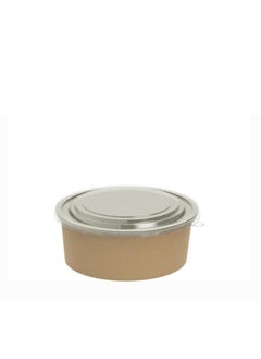 Buy 25-Piece Kraft Salad Bowls With Lid Brown 1090ml in UAE