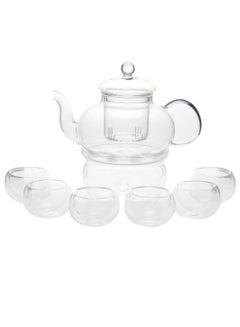 اشتري Borosilicate Glass Tea Set 8Pcs في الامارات